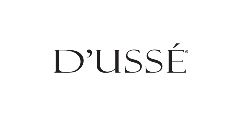 D’USSÉ logo representing live brand activation and personalization events at Costco in Washington, DC, and Drinx Market in Maryland.