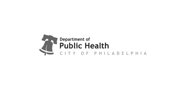 City of Philadelphia Department of Public Health logo displayed at an Overdose Awareness Day corporate event at Shusterman Hall at Temple University in Philadelphia, PA.